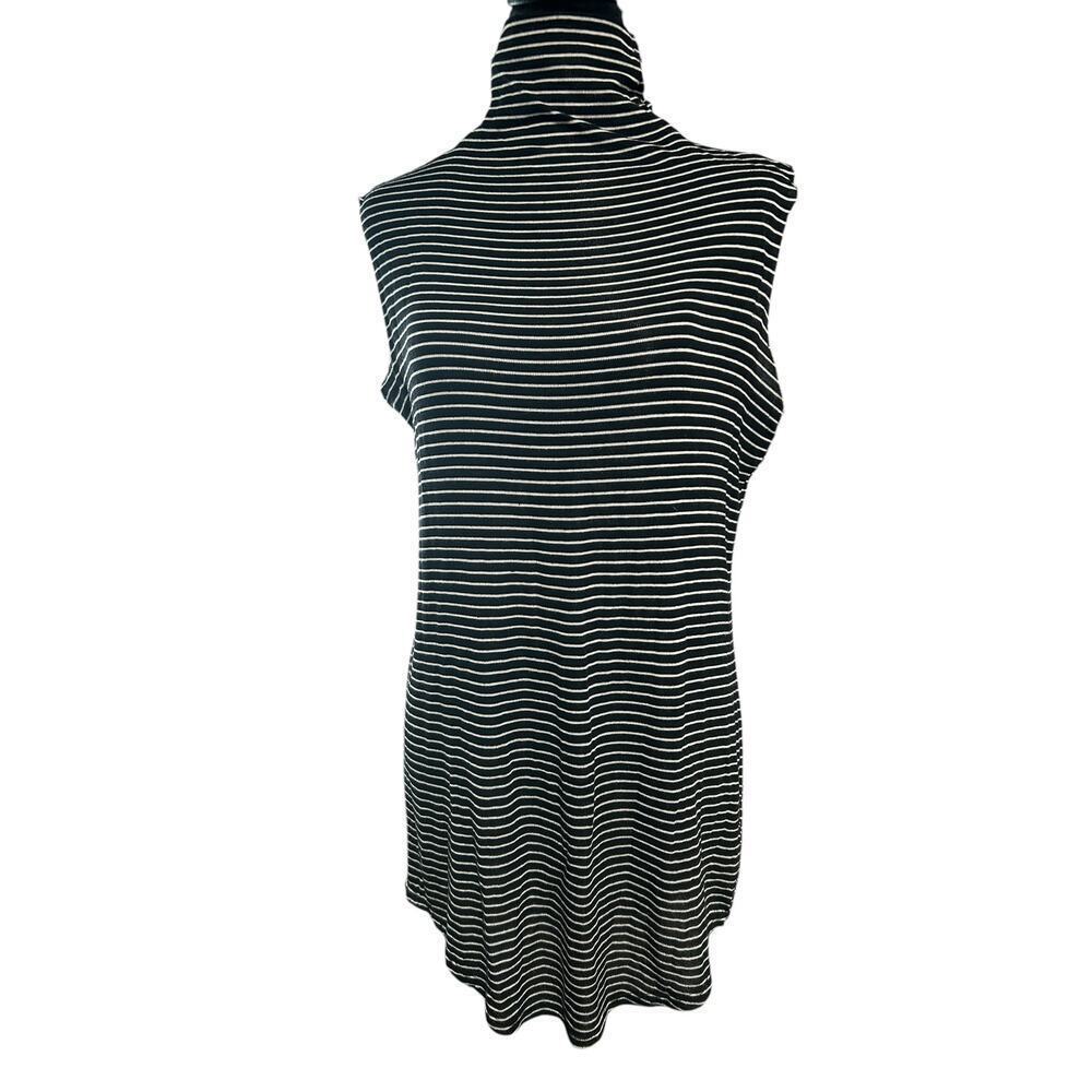 Joah Brown Black, White Stripes Lenox Dress Size Small